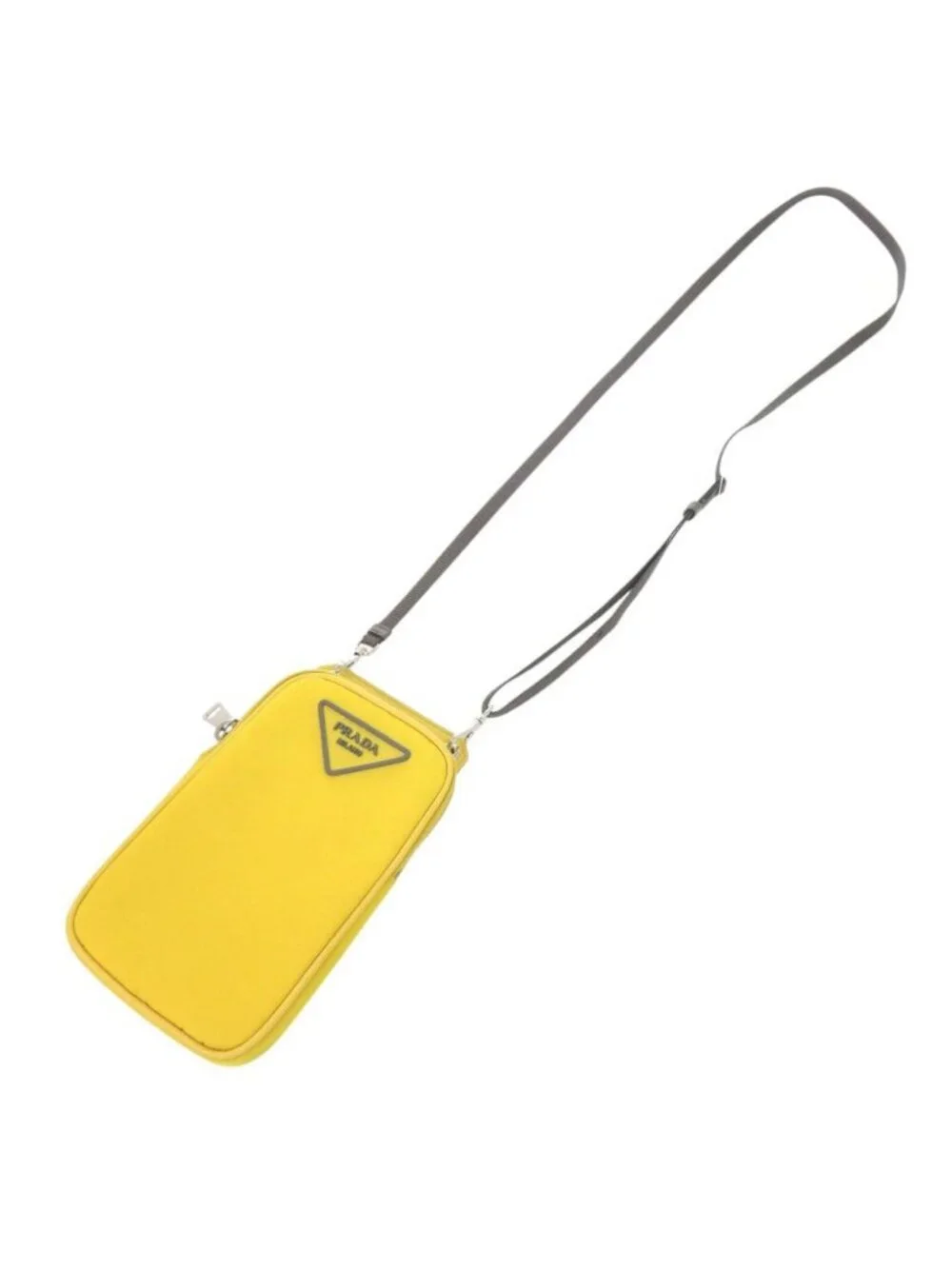 Prada Triangle Nylon Leather Yellow Phone Case Shoulder Pouch